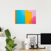 長方形カラフルの背景 ポスター (ホームオフィス)