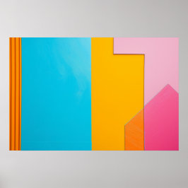 長方形カラフルの背景 ポスター