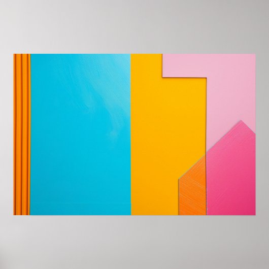 長方形カラフルの背景 ポスター (正面)