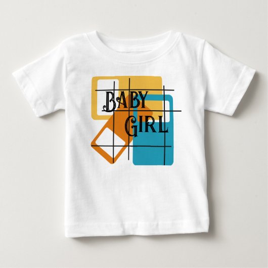 長方形グリッド ベビーTシャツ (正面)
