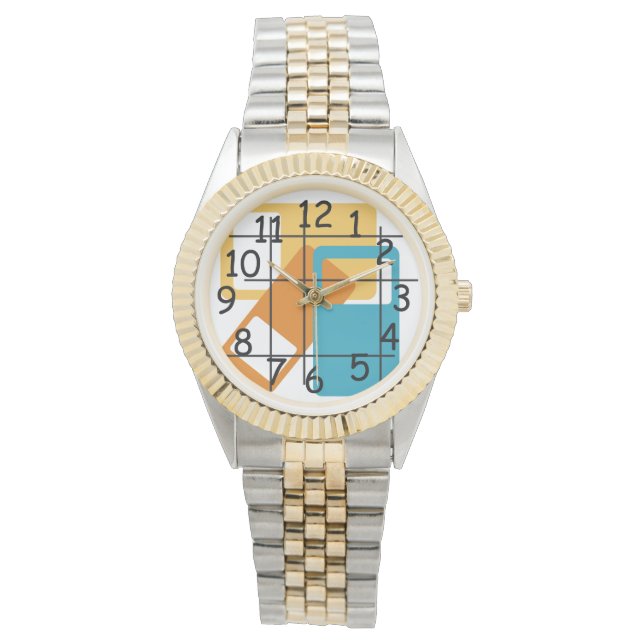 長方形グリッド 腕時計 (正面)