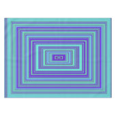 長方形グリーンターコイズパープルブルーアート テーブルクロス (正面(横))