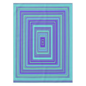 長方形グリーンターコイズパープルブルーアート テーブルクロス (正面)