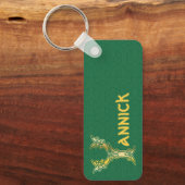 長方形ケルト結び目模様装飾大文字Y キーホルダー (正面)