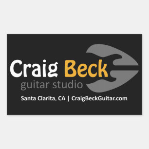 長方形シール   Craig Beck Guitar Studio