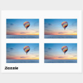 長方形ステッカーのホットエアバルーン画像 長方形シール (シート)