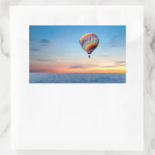 長方形ステッカーのホットエアバルーン画像 長方形シール (バッグ)