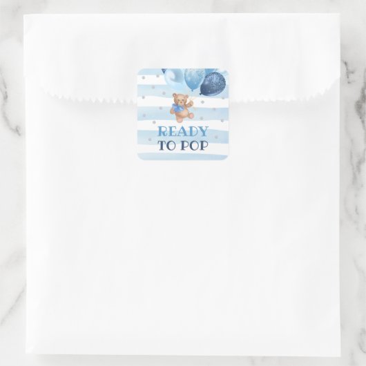 長方形ステッカーを好きになるポップ・アートの準備ができているテディベア スクエアシール (バッグ)