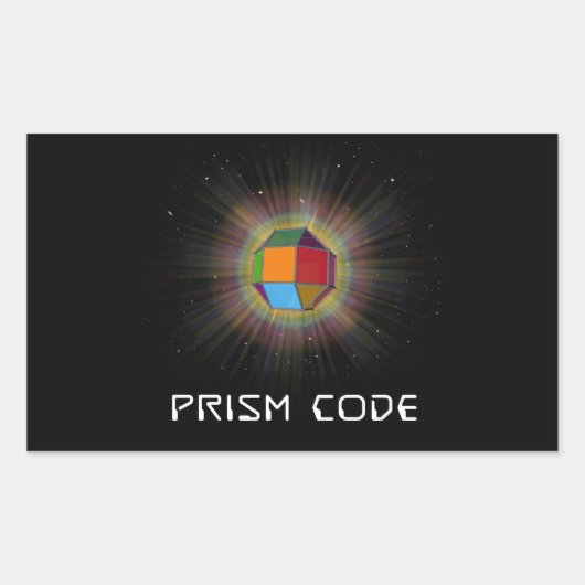 長方形ステッカー、光沢、4.5 x 2.7インチPRISM UFO 長方形シール (正面)