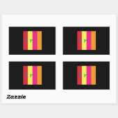 長方形ステッカー、光沢、4.5 x 2.7 PRISM LOVE 長方形シール (シート)