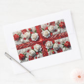 長方形ステッカー(英語バラデザイン) 長方形シール (封筒)