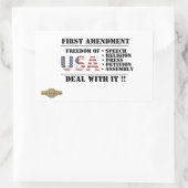 長方形ステッカー「FIRST MODIFICATION」 長方形シール (バッグ)