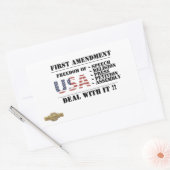 長方形ステッカー「FIRST MODIFICATION」 長方形シール (封筒)