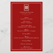 長方形ダブル幸せ中国の結婚式 プログラム (正面)