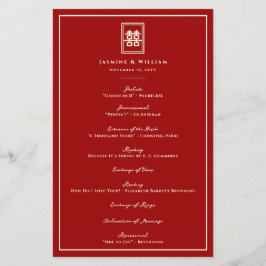 長方形ダブル幸せ中国の結婚式 プログラム