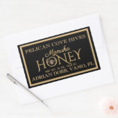 長方形ハニーラベルブラック金ゴールドヴィンテージビー 長方形シール (封筒)