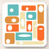 長方形パターン原子時代ミッドセンチュリーモダン コースター (正面)