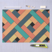 長方形パターン(ver2)と詳細 薄葉紙 (クラフト)