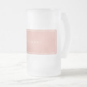 長方形ピンクローズ金ゴールド粉末金属 フロストグラスビールジョッキ (正面右)