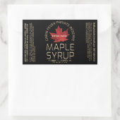 長方形ブラックメープルシロップと栄養ファクト 長方形シール (バッグ)