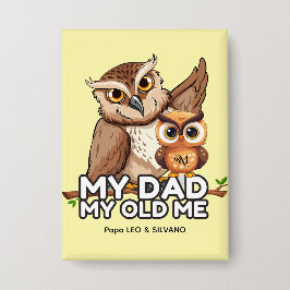 長方形ボタン：マイパパ旧名（黄色） 缶バッジ