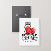 長方形ボタン:私の唯一のクイーン(白) 缶バッジ (正面/裏面)