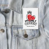 長方形ボタン:私の唯一のクイーン(白) 缶バッジ (インサイチュ)