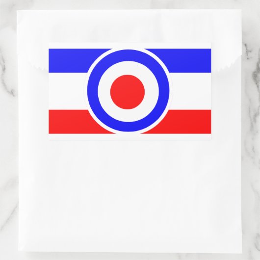 長方形モダン付きスクーターストライプターゲット 長方形シール (バッグ)