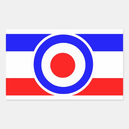 長方形モダン付きスクーターストライプターゲット 長方形シール (正面)