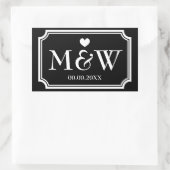 長方形モノグラム結婚式の引き出物シール 長方形シール (バッグ)
