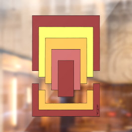 長方形数々の抽象芸術色(70sスタイル) ウィンドウサイン