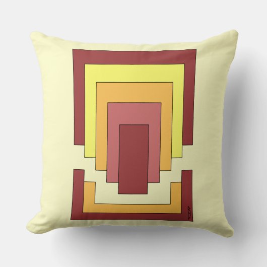 長方形数々の抽象芸術色(70sスタイル) クッション (正面)