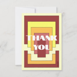 長方形数々の抽象芸術色(70sスタイル) サンキューカード