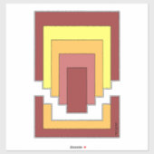 長方形数々の抽象芸術色(70sスタイル) シール (シート)
