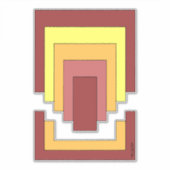 長方形数々の抽象芸術色(70sスタイル) シール (正面)