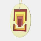 長方形数々の抽象芸術色(70sスタイル) セラミックオーナメント (左)