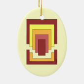 長方形数々の抽象芸術色(70sスタイル) セラミックオーナメント (裏面)