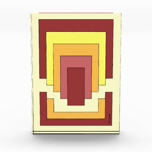 長方形数々の抽象芸術色(70sスタイル) フォトブロック (正面)