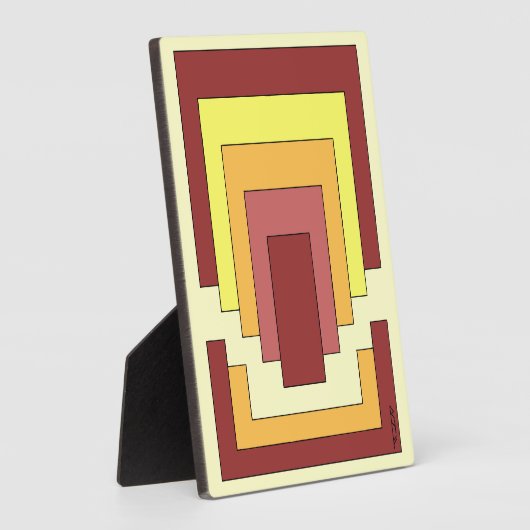 長方形数々の抽象芸術色(70sスタイル) フォトプラーク (側面)