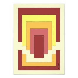 長方形数々の抽象芸術色(70sスタイル) フォトプリント           