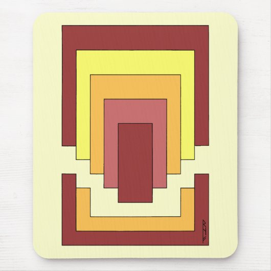 長方形数々の抽象芸術色(70sスタイル) マウスパッド (正面)