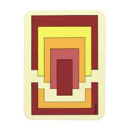 長方形数々の抽象芸術色(70sスタイル) マグネット