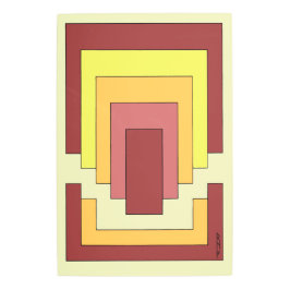 長方形数々の抽象芸術色(70sスタイル) メタルプリント