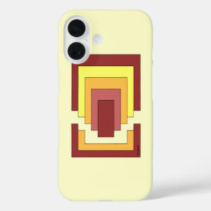 長方形数々の抽象芸術色(70sスタイル) iPhone 16ケース