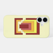 長方形数々の抽象芸術色(70sスタイル) iPhone 16ケース (裏面横)