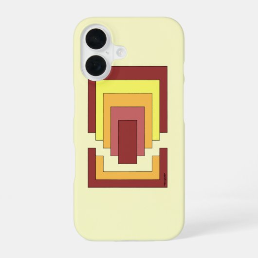 長方形数々の抽象芸術色(70sスタイル) iPhone 16ケース (裏面)