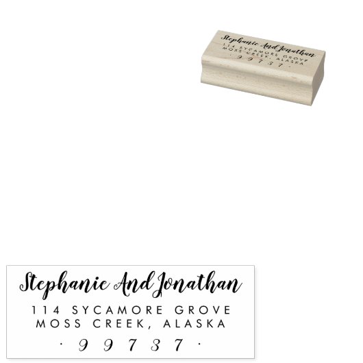 長方形素朴のス結婚クリプト差出人住所 ラバースタンプ (押印)