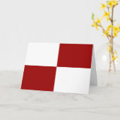 長方形赤と白誕生日カード カード (黄色い花)