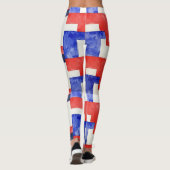 長方形赤白青継ぎ目なしパターン レギンス (裏面)