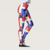 長方形赤白青継ぎ目なしパターン レギンス (右)